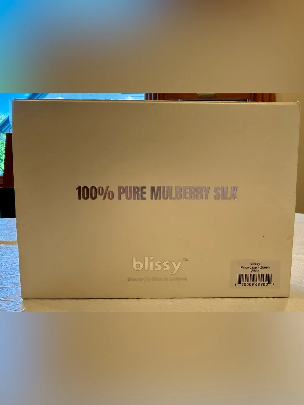 Blissy 100% Pure Mulberry Silk Pillowcase in Queen- White